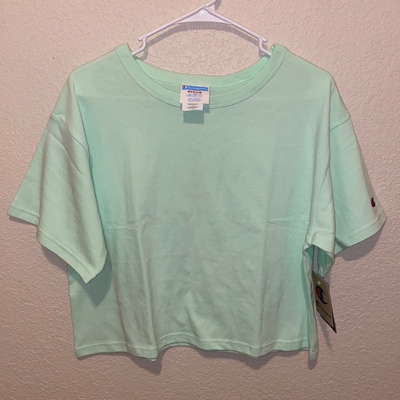 Champion Oversized Crop Top- Mint Green - Picture 1 of 4